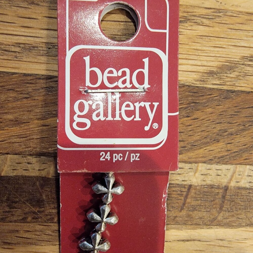 24PC Silver Plated Small Cross Beads Halcraft Bead Gallery - Picture 4 of 7